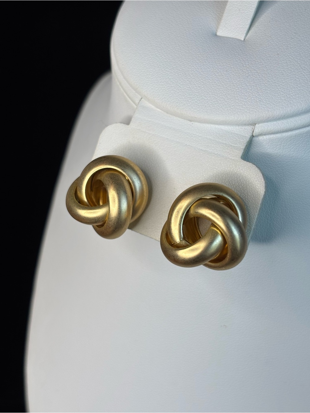 Matte Gold Knot Stud Earrings — Women's Classic Knot Design